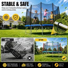 Trampoline Stakes Anchors High Wind 12” Ground Anchor Heavy Duty Tent Stakes…