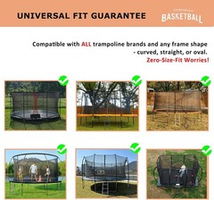 Basketball Hoop for Trampoline, Fits Straight
