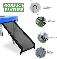 USA Trampoline Safe Slide and Ladder for Kids, Universal Hook Design, UV-Resista