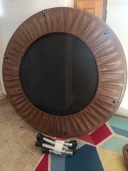 Vintage Miniature Trampoline With Canvas Carrying Case, Rebounder For Exercise