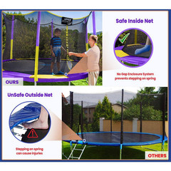 Machrus Upper Bounce 9 Ft. round Trampoline Set with Safety Enclosure System Out