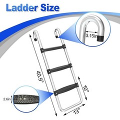 Trampoline Ladder Slide Heavy Duty Non Slip Steps Easy to Assemble Safety Design
