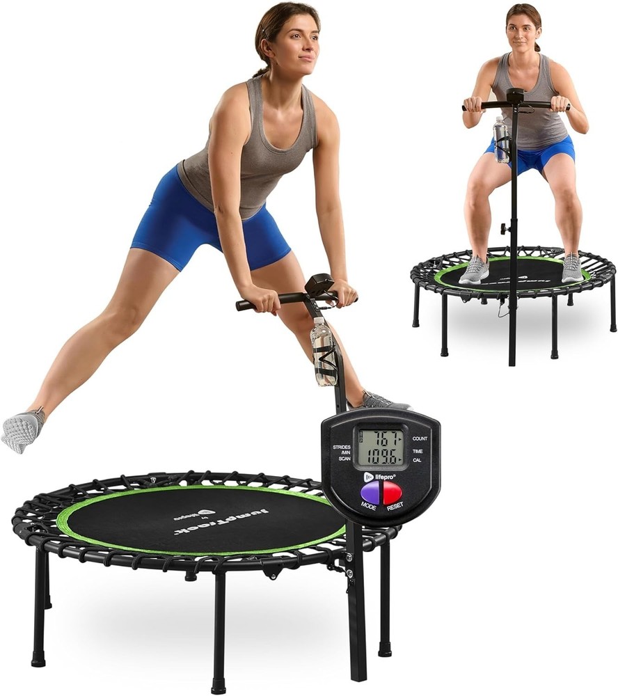LifePro 40-Inch Trampoline Lite with Jump Counter And Handlebar – 225LBS – Black