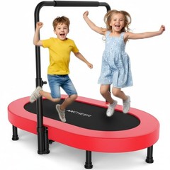ANCHEER 56″ Double Mini Trampoline for Kids, Mini Rebounder with 5-Level