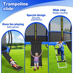 Universal Trampoline Ladder Slide Kit, 3 Steps Wide Step for Trampoline, Trampol