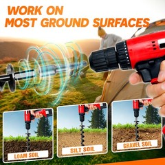 [] 4 Pack Ground Anchors with Power Nut Driver Drill Bit, Ground Anchors Screw i