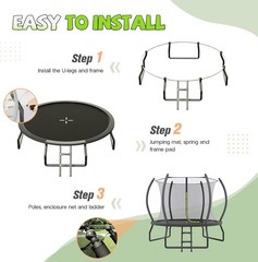 8FT 10FT 12FT 14FT 15FT 16FT Outdoor Trampoline with Enclosure Net and Ladder