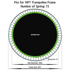 Zoomster Replacement Jumping Mat, Fits 14 ft Round Trampoline Frame with 72 V