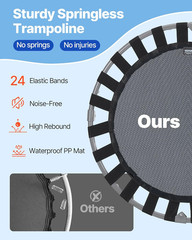 36″ Kids Trampoline, 3FT Indoor Outdoor Trampoline, Foldable Mini Trampolines wi