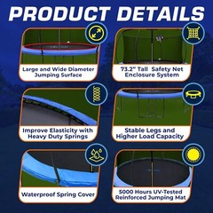 Pumpkin Trampoline with Basketball Hoop & Inner Enclosure – Safe, Durable