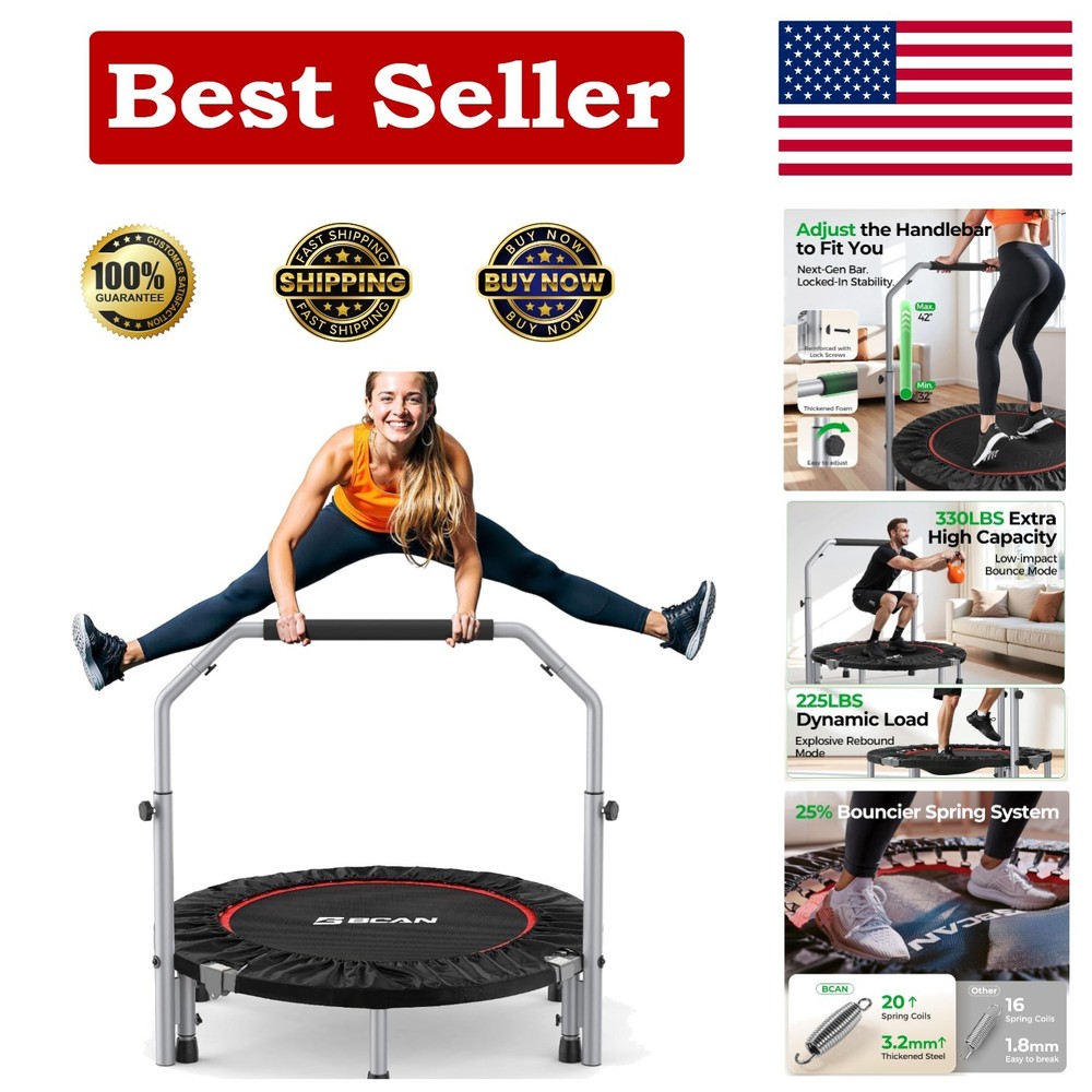Foldable Trampoline for Adults – 330/440lbs, Perfect for Indoor Workouts