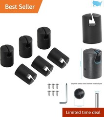 Black Plastic Enclosure Pole Caps for 1.26in Trampolines – 6pcs Set with Screws