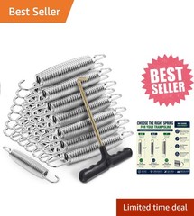 72 Pieces Trampoline Springs Replacement with T-Hook Heavy Duty Stainless Steel