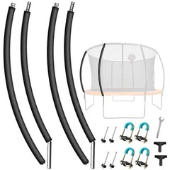 2PCS Trampoline Curved Poles, Universal Trampoline Replacement Enclosure Poles