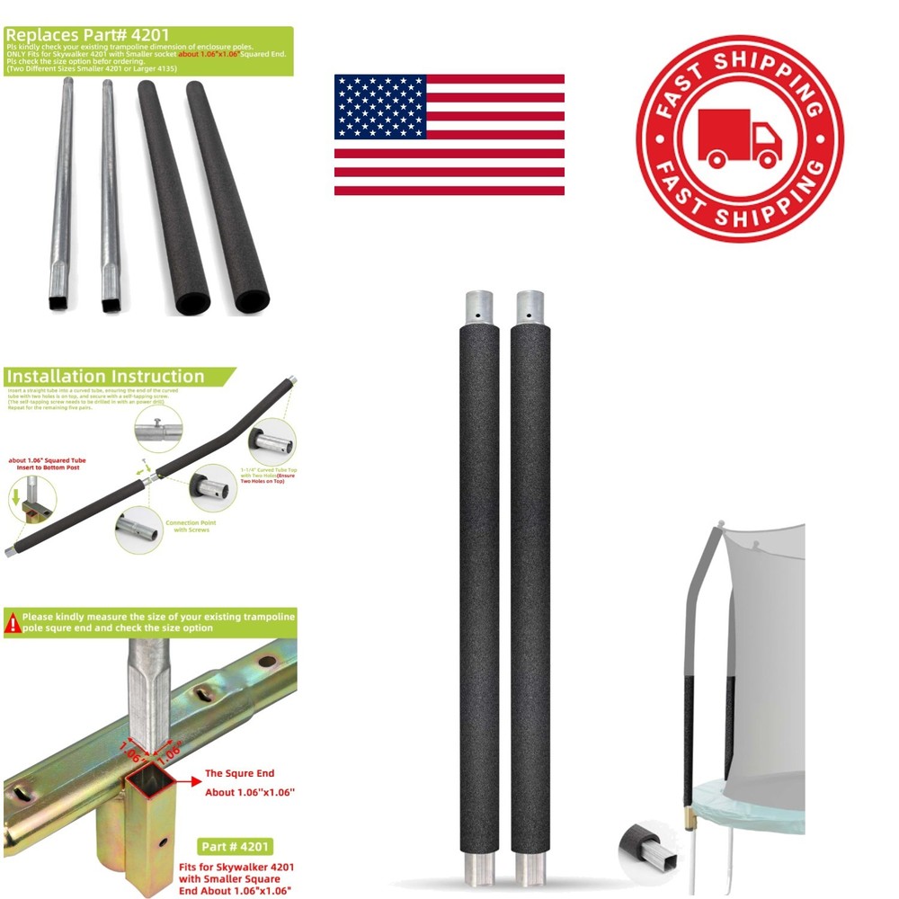 Trampoline Poles Replacement Set for Skywalker 12 Feet Galvanized Steel Tubes