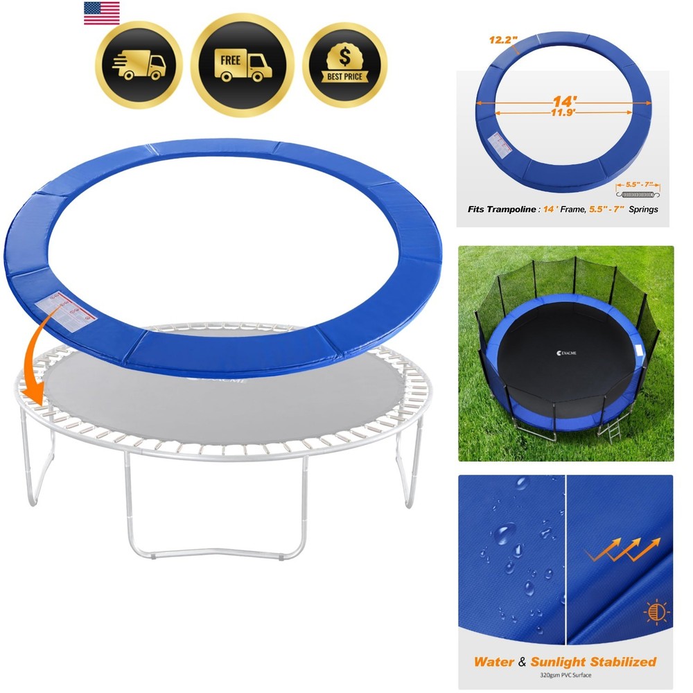 Trampoline Pad Replacement 16 15 14 13 12 10 8 Foot, Waterproof Safety Spring…