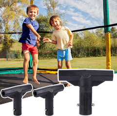 6Pcs T-Tube Connector for Trampoline Pole Covers, Black Plastic T-Connector Cap