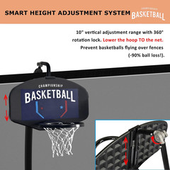 Trampoline Basketball Hoop Set with Adjustable Height, Balls & Pump Included