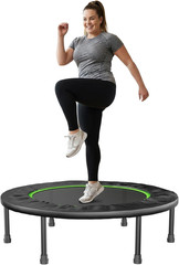 40″ Foldable Mini Fitness Trampoline, 10MM Thickened Bungee Rebounder Trampoline