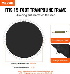 Replacement Trampoline Mat, Jumping Mat Fits 12/13/14/15 Ft Frame, Universal Jum