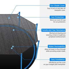 XATAMIO Trampoline Shade Cover, Trampoline Cover for 8FT 10FT 12FT 14FT 16FT …