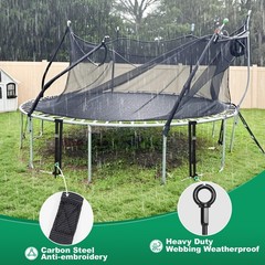 Trampoline Anchor Kit 18″ Steel Ground Anchors with 8.2ft Straps – Secure