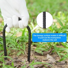 10″x3″ Trampoline U Shaped Rebar Stakes Heavy Duty Safety U Shaped Ground Anc…