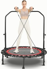 40” Foldable Rebounder Fitness Exercise Mini Trampoline with Adjustable Handle