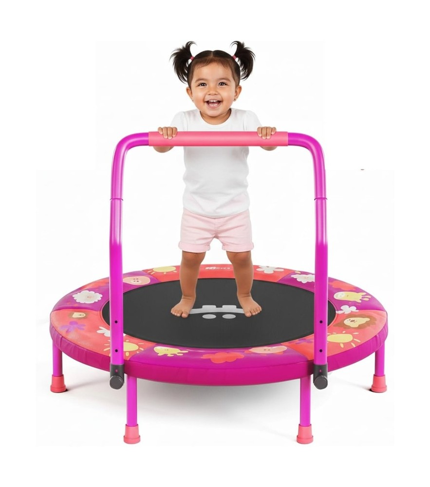 Happin® 36″ Mini Foldable Toddler Trampoline for Kids with Height-A… Fast