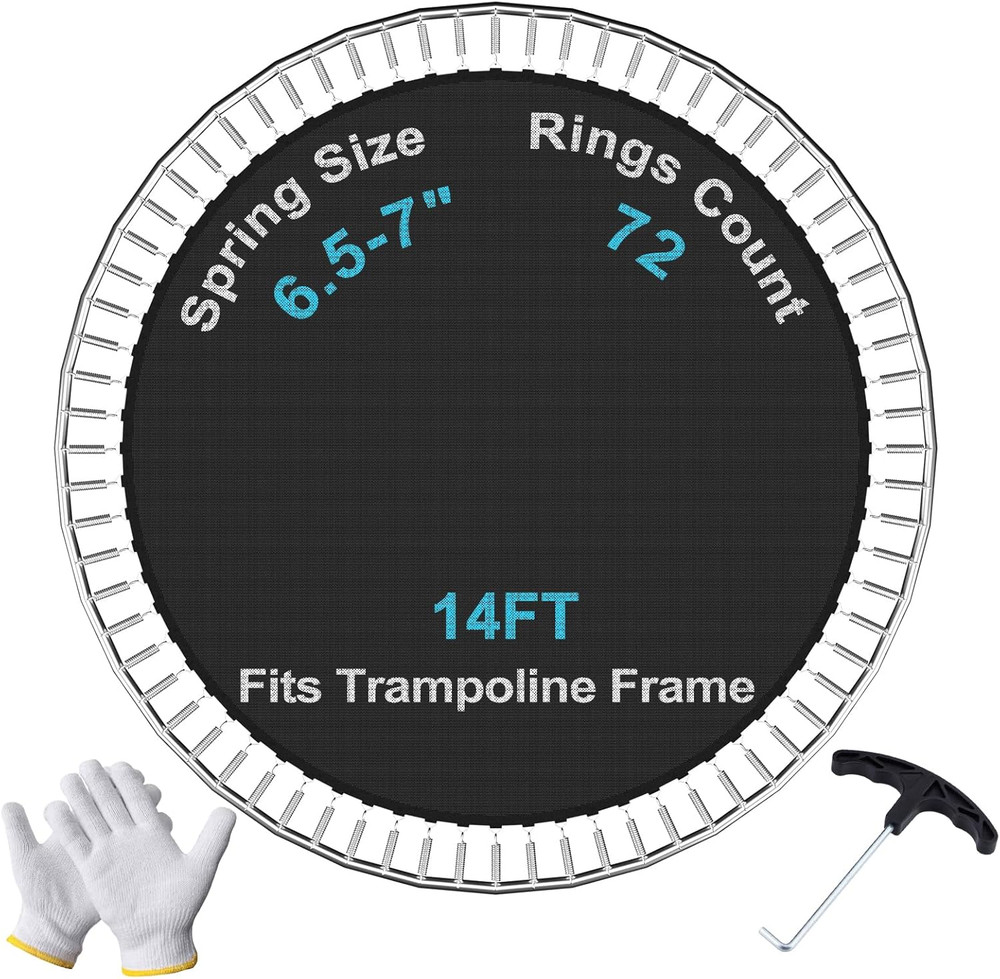 Durable Trampoline Replacement Mat for 12FT-15FT Frames, Water & UV Resistant