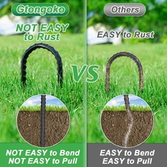 Heavy Duty U Shaped Trampoline Stakes 16 Pack 12 Inch Galvanized Steel