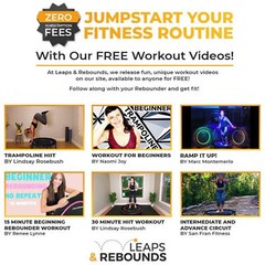 LEAPS & REBOUNDS 48″ Adjustable Stability Bar w/ 48″ Fitness Trampoline, Orange