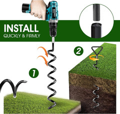 Trampoline Stakes 4 Pack – Heavy Duty Trampoline Anchors Kit – Screw in Ground A