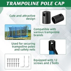 12 Pcs Trampoline Pole Caps, 1.2 Inch Diameter Trampoline Enclosure Pole Caps