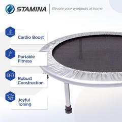 Folding Trampoline with Smart Workout App, Black – Portable Fitness Rebounder…