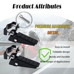 2PCS Foldable Motorcycle Foot Pegs,2026 Upgraded Clamp-On Motorcycle Foot