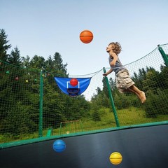 Trampoline Basketball Hoop, with Pump and 4 Mini Balls, Easy to Install, Univ…