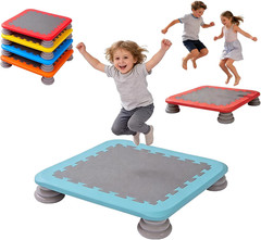 25″ Square Mini Trampoline Board for Kids, Indoor Sensory Rebounder & Safe Jumpi