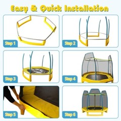 Indoor Outdoor Kids Jumping Exercise Recreational Bounce Trampoline w/Enclosure