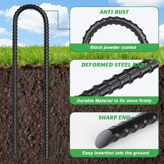 12 Pack Trampoline Stakes Anchors High Wind, 12 Inch Ground Anchors Heavy Dut…