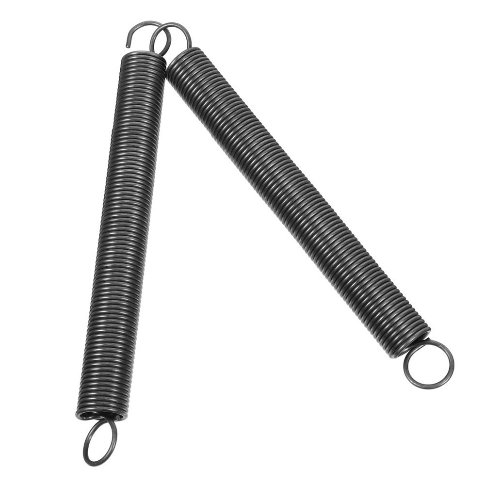 2Pcs Reusable Heavy Duty Metal Ladder Springs with Double Hooks Dark Grey