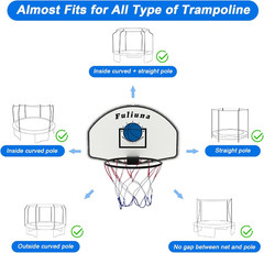 Solar Power Trampoline Basketball Hoop with Led Lights, Easy to Install Basketba