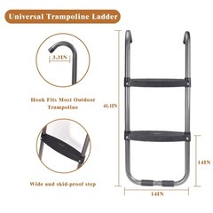Trampoline Ladder 2 Steps, Skid-Proof, UV Treated, 14FT, 220Lbs Capacity