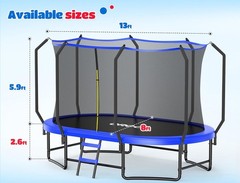 ORCC Oval Outdoor Trampoline with Safety Net Gymnastics Trampoline for Kids
