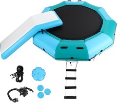 🔥10FT Inflatable Water Trampoline, Floating Lake Trampoline for Adults Portable