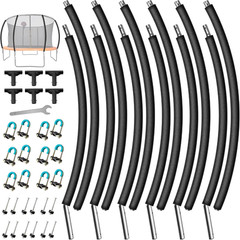 6PCS Trampoline Replacement Curved Poles for 8-16FT Enclosure Frame, Galvanized