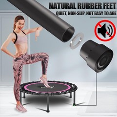 Silent Mini Trampoline 40″-48″ Bungee Rebounder for Cardio – 330Lbs Max Limit