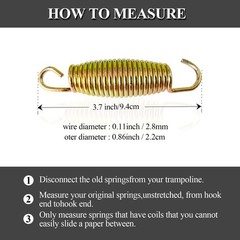 3.7 Inch Trampoline Springs,16pcs Heavy Duty Stainless Steel Replacement Tram…