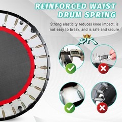 40 Inch Foldable Fitness Mini Trampoline, 660lbs Rebounder Home Gym Use