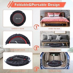 Indoor Exercise Trampoline – 40″ – Max Load 330lbs – Adjustable Foam Handle